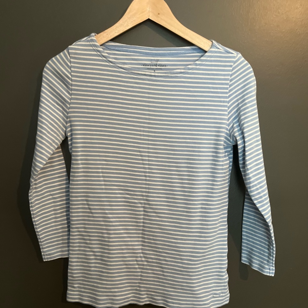 Vineyard Vines Stripe 3/4 Sleeve Top